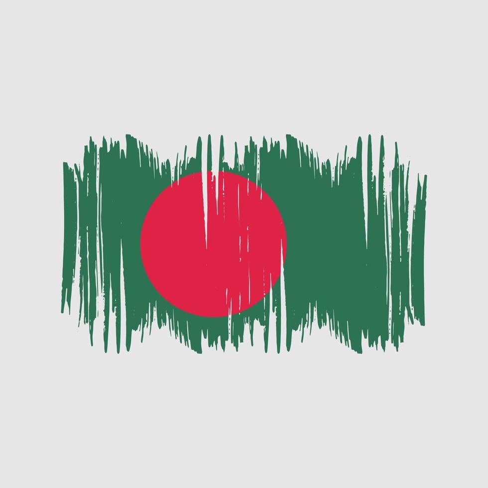 brosse de vecteur de drapeau du bangladesh. vecteur de brosse de drapeau national