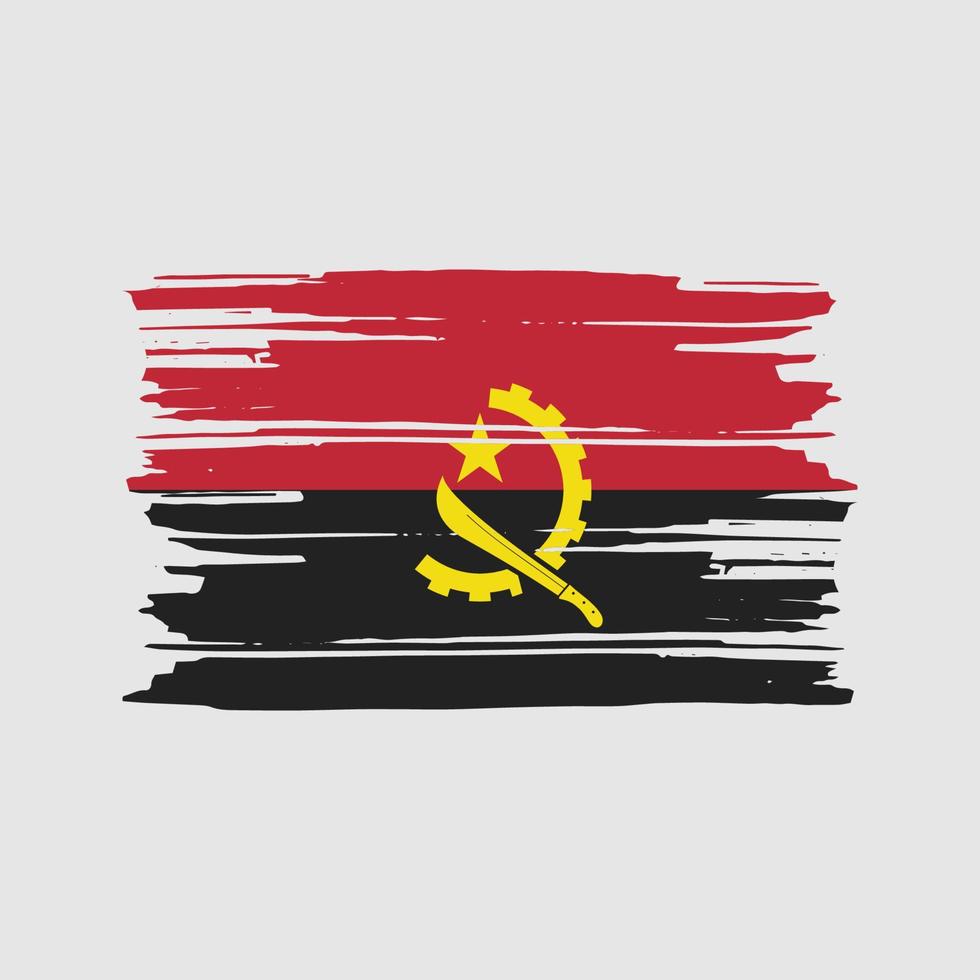vecteur de brosse drapeau angola. conception du drapeau national