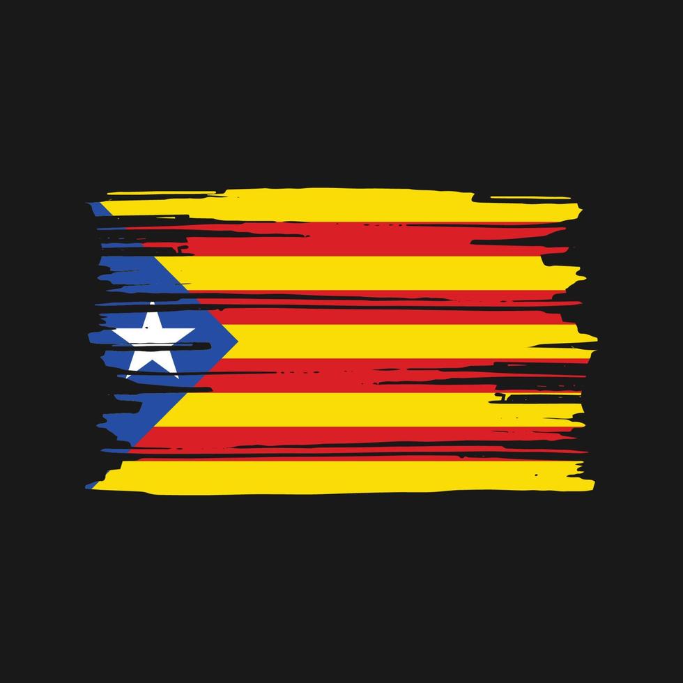 vecteur de brosse drapeau catalogne. conception du drapeau national