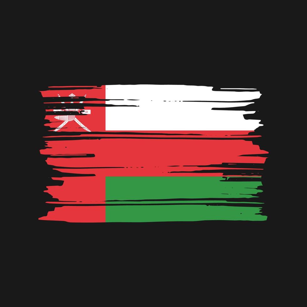 vecteur de brosse de drapeau d'oman. conception du drapeau national