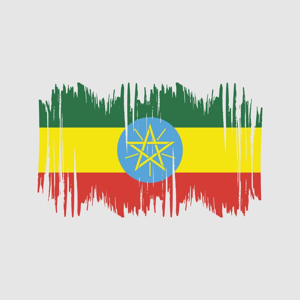 brosse de vecteur de drapeau éthiopien. vecteur de brosse de drapeau national