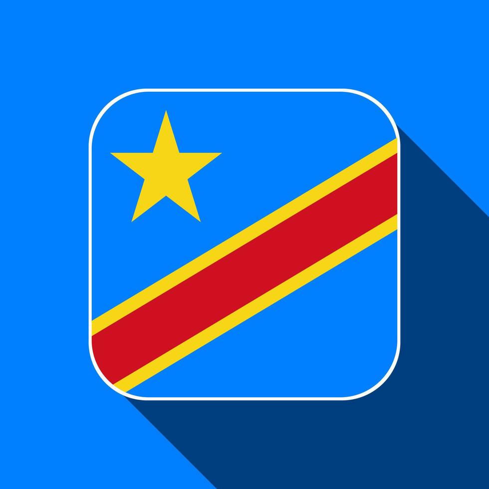 drapeau de la république démocratique du congo, couleurs officielles. illustration vectorielle. vecteur