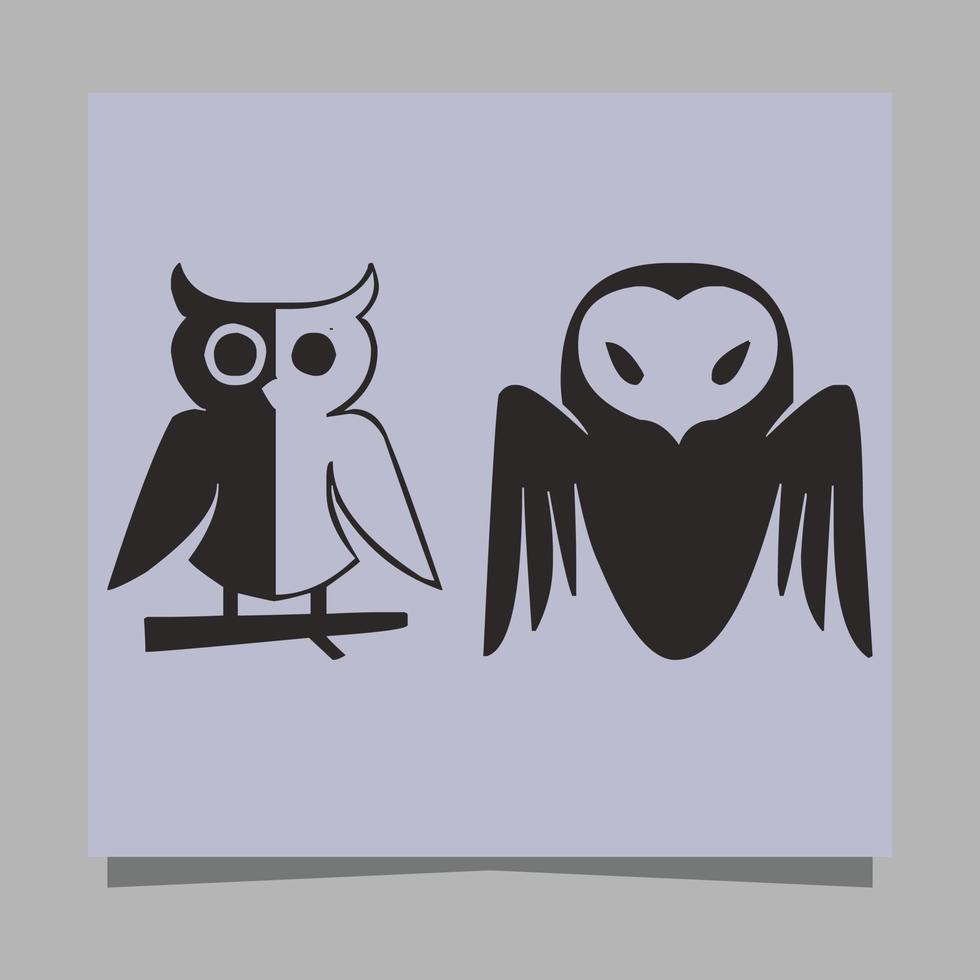 image de logo vectoriel d'illustration de hibou sur papier, très appropriée pour les logos et les mascottes