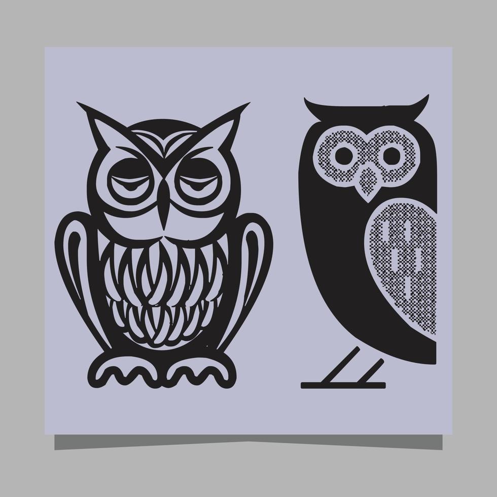 image de logo vectoriel d'illustration de hibou sur papier, très appropriée pour les logos et les mascottes