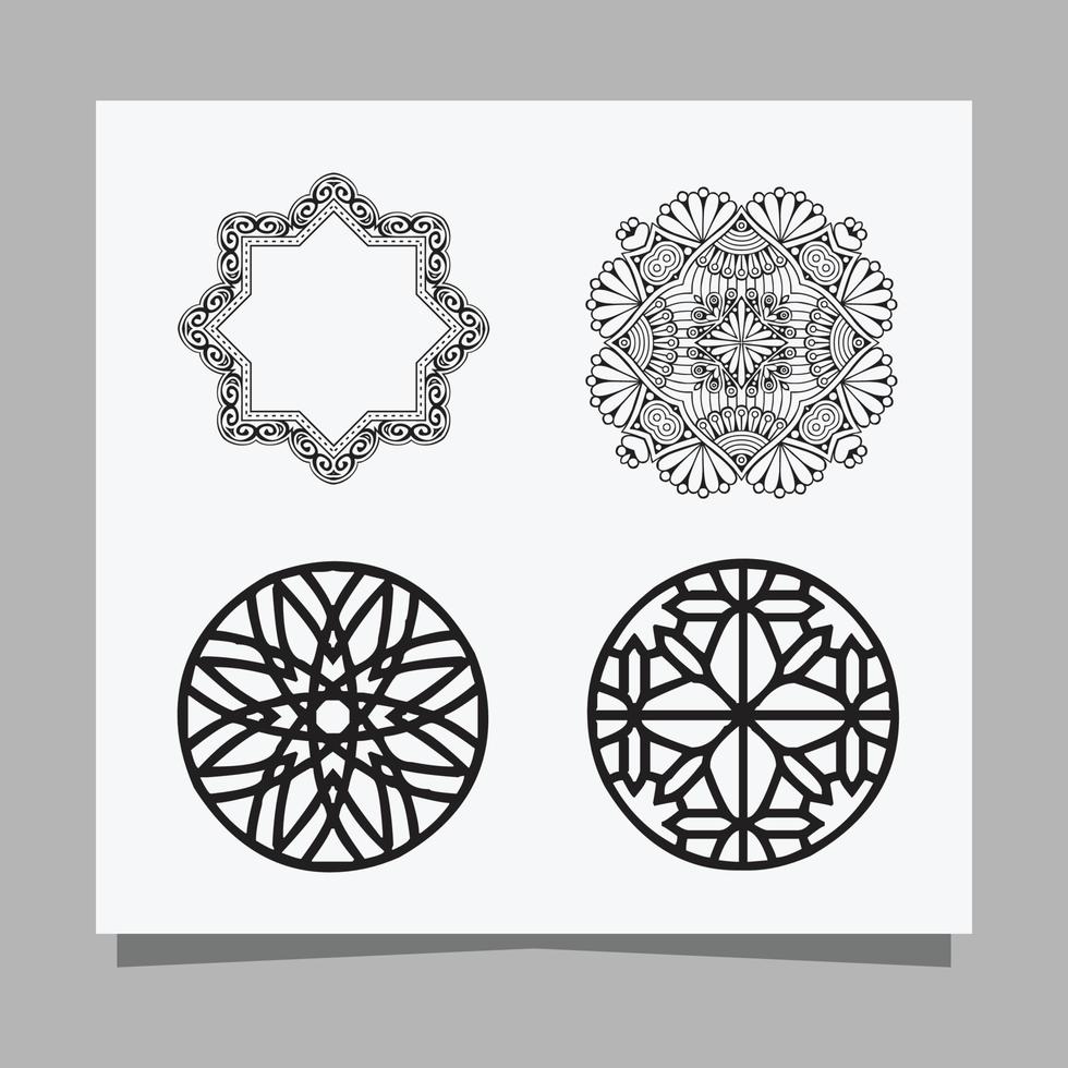 illustration vectorielle d'ornements minimalistes, les ornements arabes dessinés sur papier sont parfaits pour la décoration de bannières et d'affiches vecteur