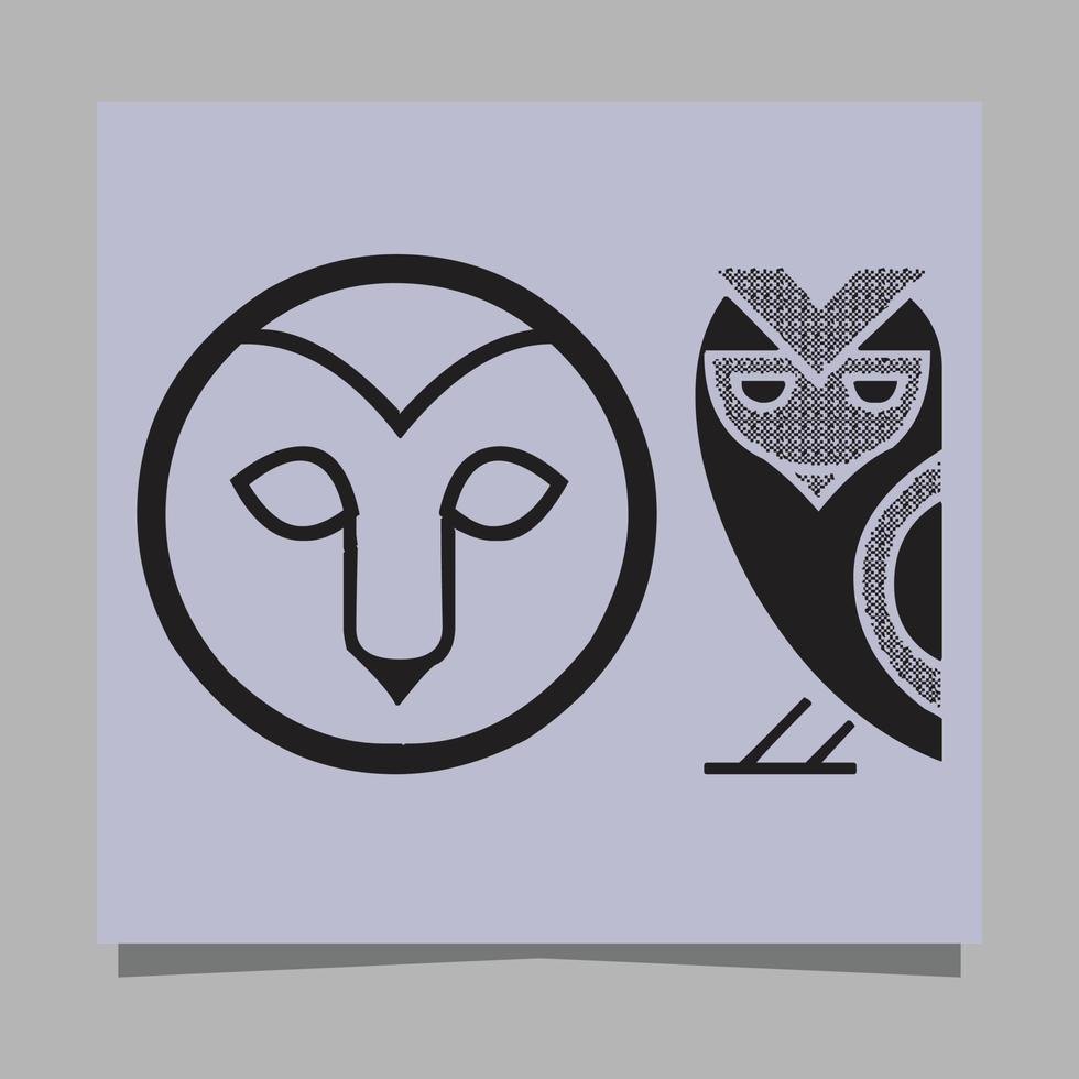image de logo vectoriel d'illustration de hibou sur papier, très appropriée pour les logos et les mascottes