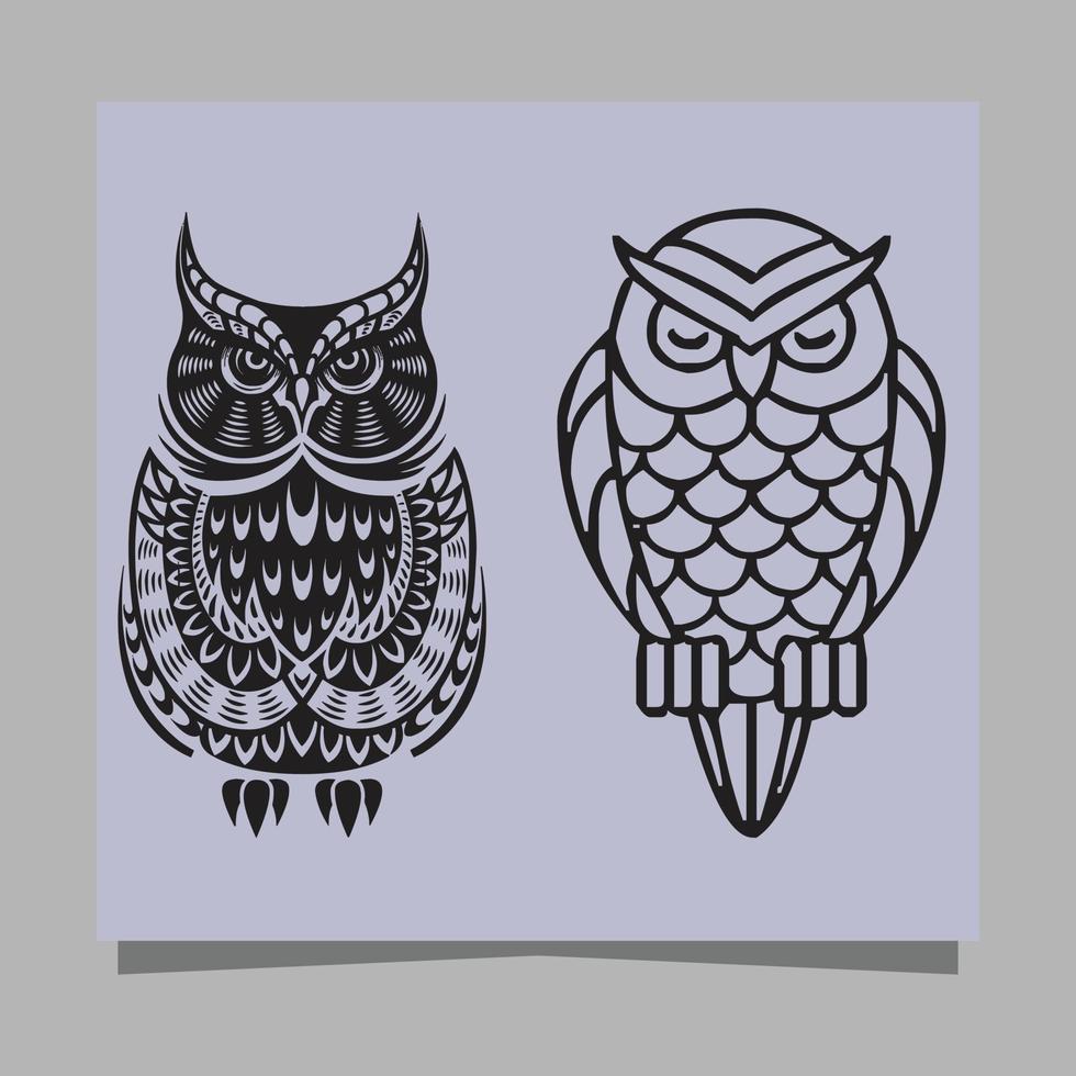 image de logo vectoriel d'illustration de hibou sur papier, très appropriée pour les logos et les mascottes