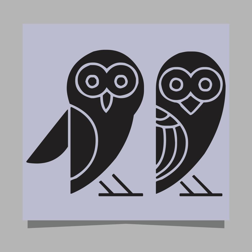 image de logo vectoriel d'illustration de hibou sur papier, très appropriée pour les logos et les mascottes