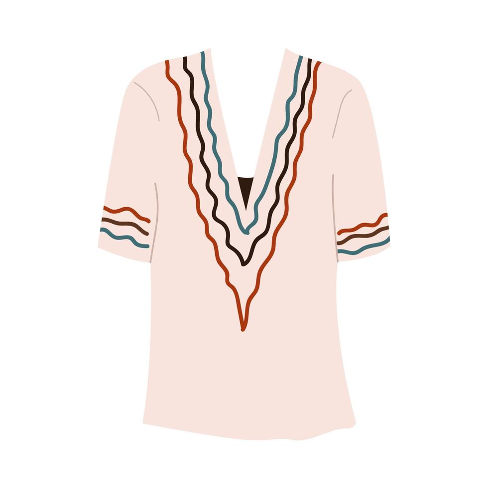 chemise style bohème pour femme. illustration vectorielle de dessin animé plat vecteur
