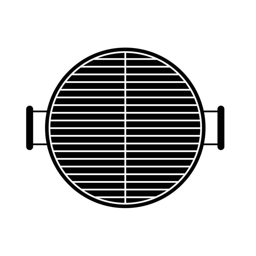 silhouette ronde de gril de barbecue. éléments de conception d'icônes en noir et blanc sur fond blanc isolé vecteur