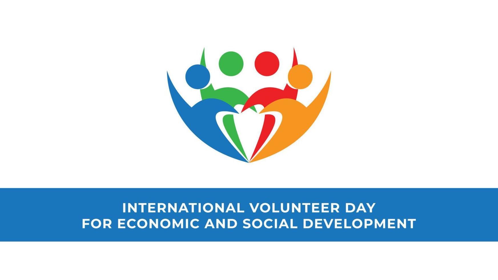 journée internationale des volontaires pour le développement économique et social. illustration vectorielle vecteur