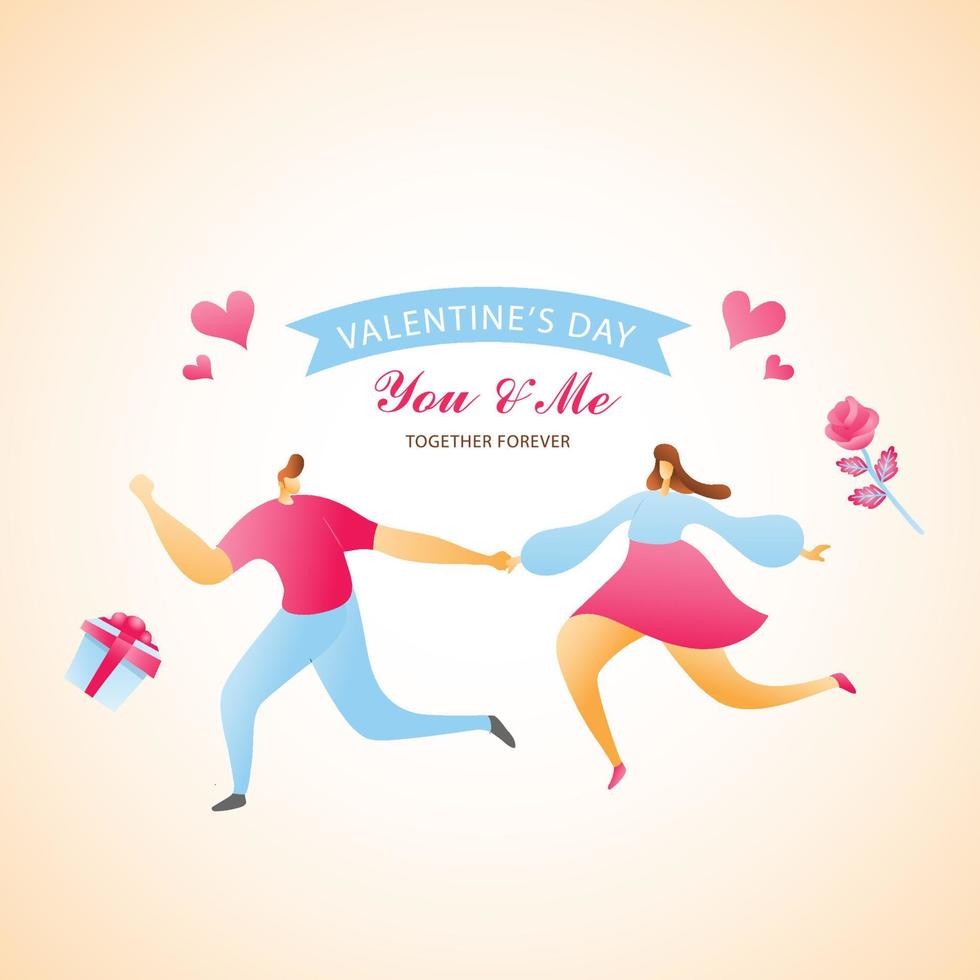 illustration vectorielle de saint valentin logo design vecteur