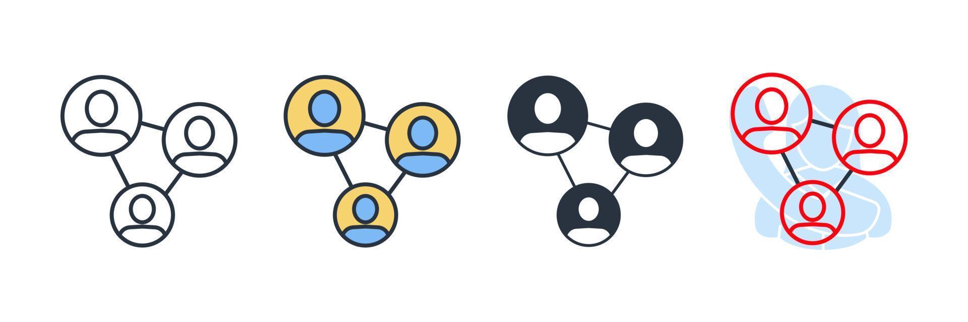 illustration vectorielle de personnes réseau icône logo. modèle de symbole de connexion pour la collection de conception graphique et web vecteur