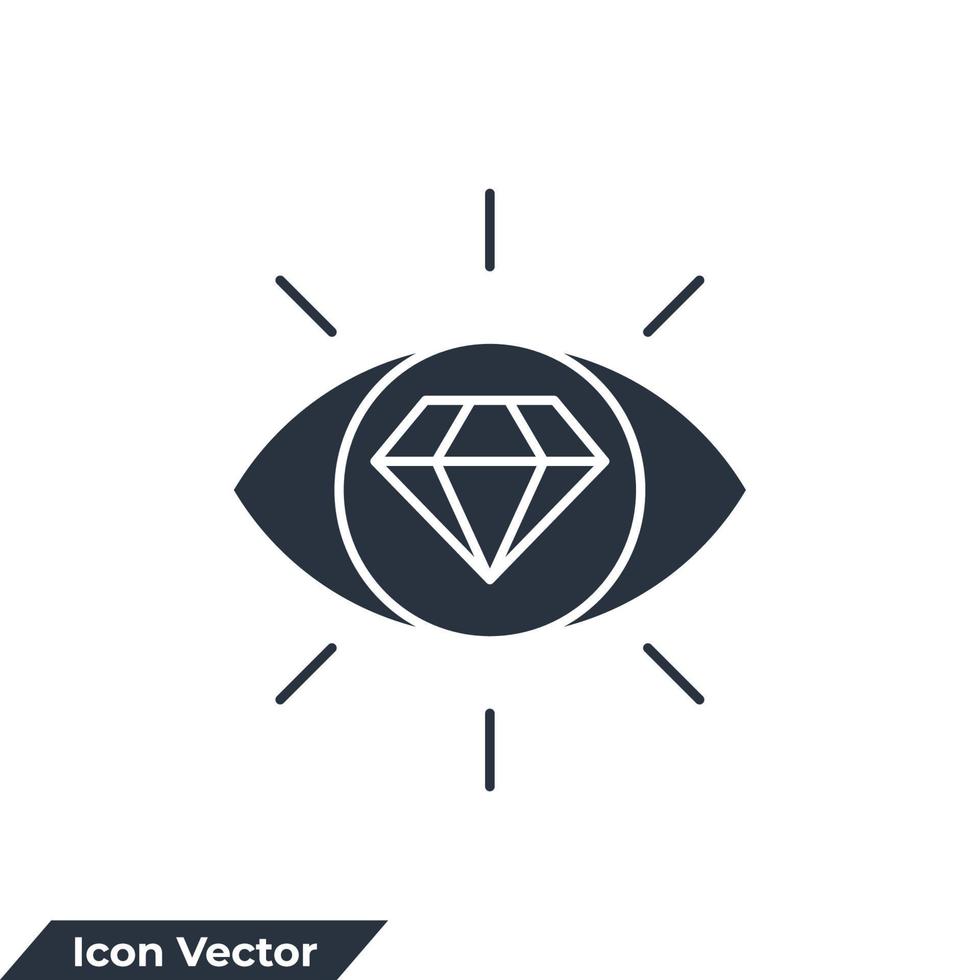 vision icône logo illustration vectorielle. modèle de symbole d'oeil pour la collection de conception graphique et web vecteur