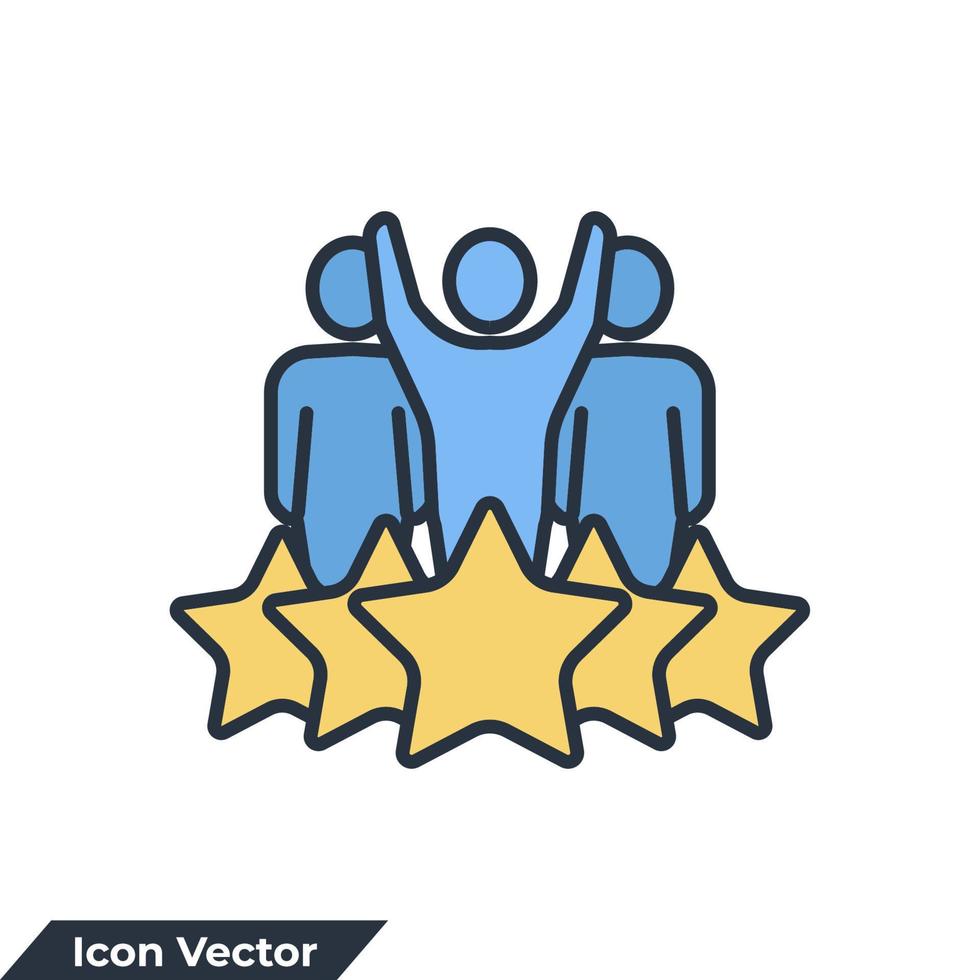 équipe de personnes et illustration vectorielle du logo icône étoile. modèle de symbole d'expérience pour la collection de conception graphique et web vecteur
