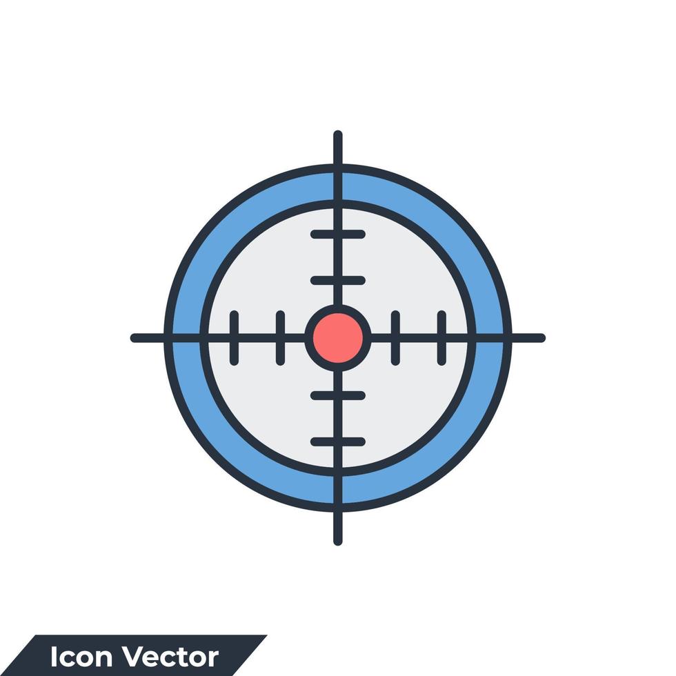 cible et objectif icône logo illustration vectorielle. modèle de symbole cible pour la collection de conception graphique et web vecteur