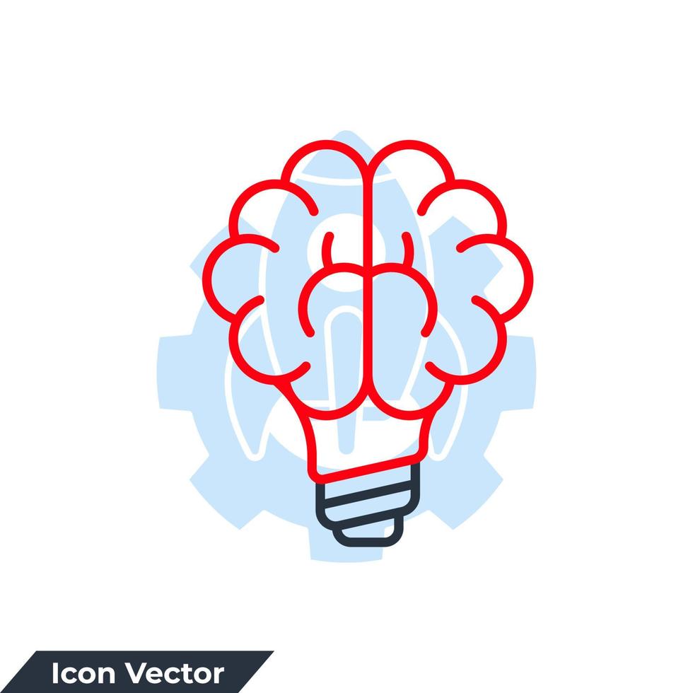 capacités icône logo illustration vectorielle. idée créative. cerveau dans le modèle de symbole d'ampoule pour la collection de conception graphique et web vecteur