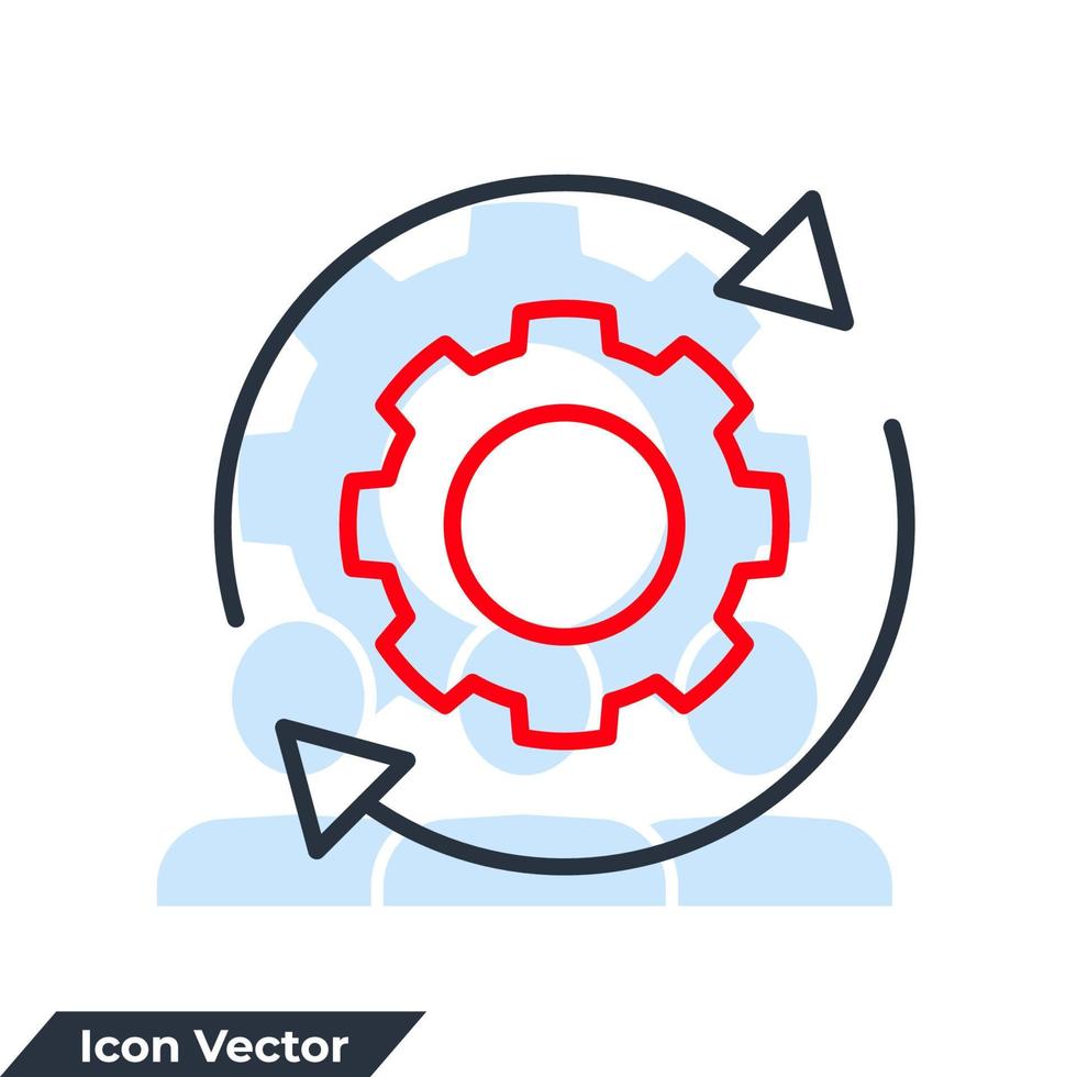 illustration vectorielle de processus gestion icône logo. modèle de symbole d'optimisation pour la collection de conception graphique et web vecteur