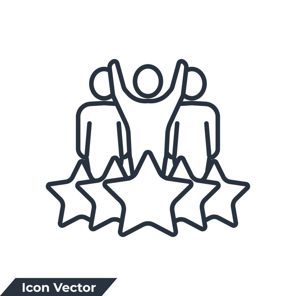 équipe de personnes et illustration vectorielle du logo icône étoile. modèle de symbole d'expérience pour la collection de conception graphique et web vecteur