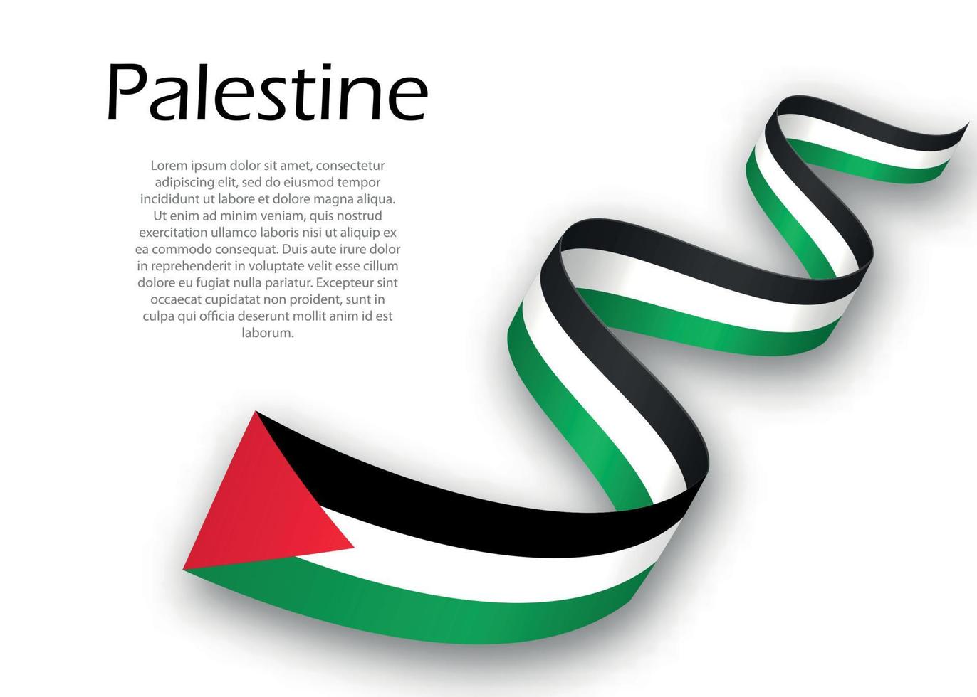 agitant un ruban ou une bannière avec le drapeau de la palestine. modèle pour ind vecteur