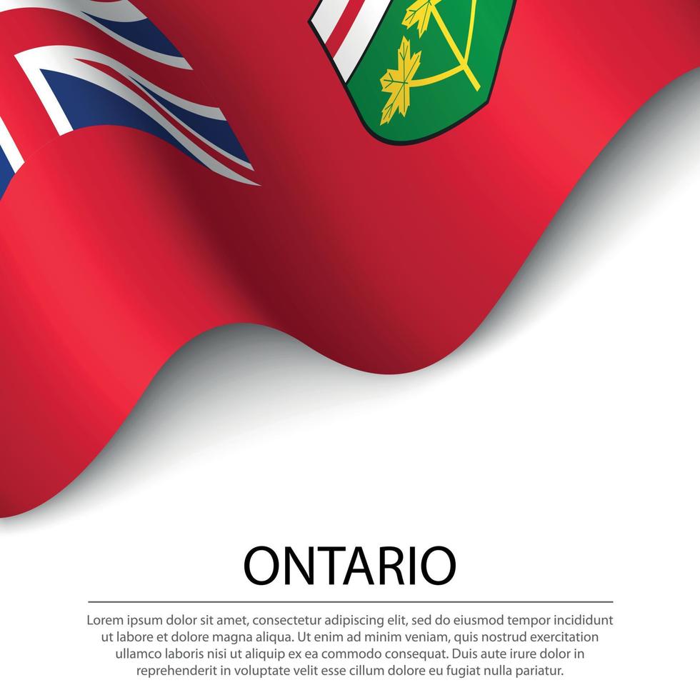 waving flag of est une province du canada sur fond blanc. vecteur