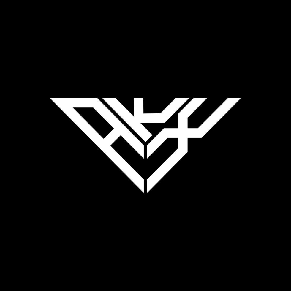 conception créative du logo de lettre akx avec graphique vectoriel, logo akx simple et moderne en forme de triangle. vecteur