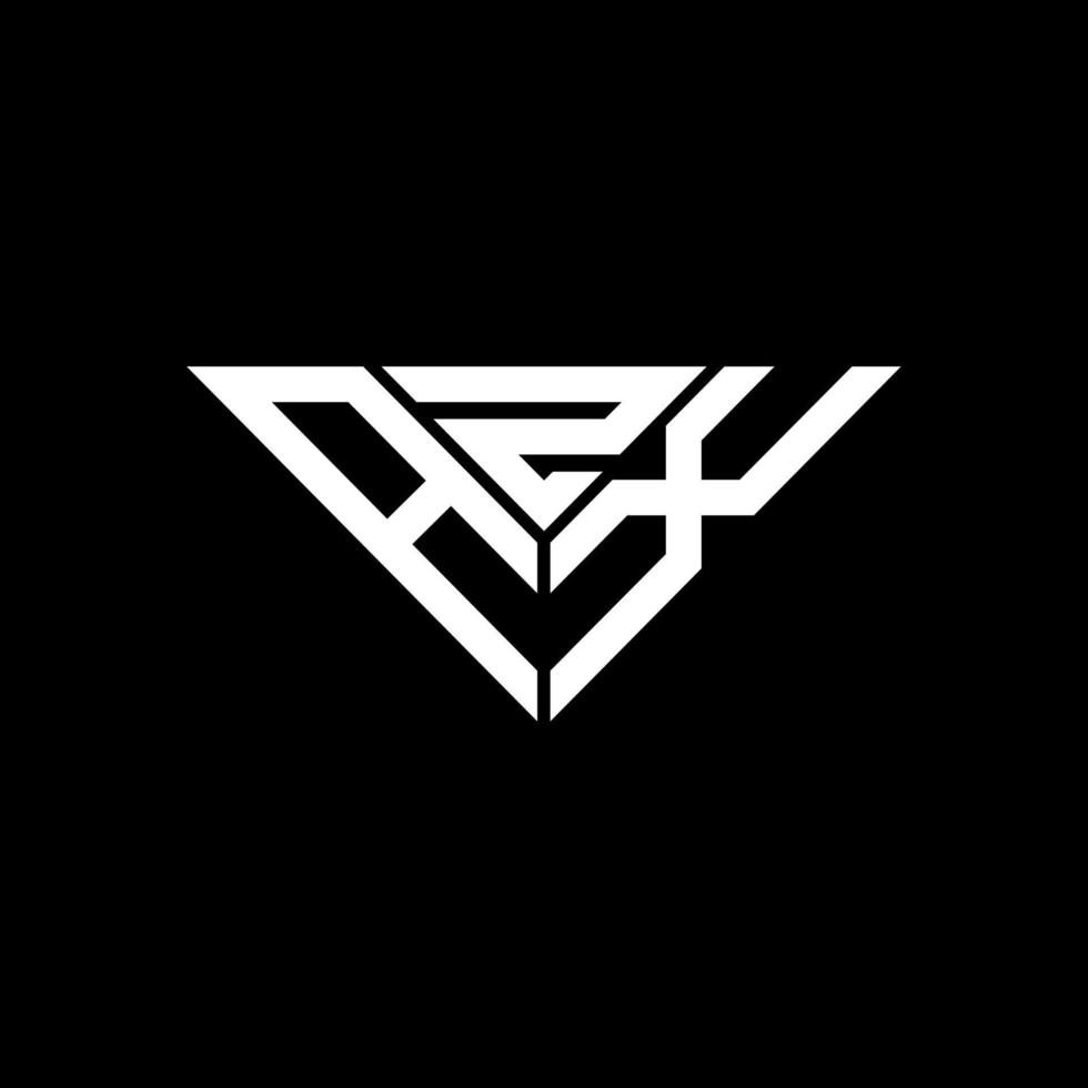 conception créative de logo de lettre azx avec graphique vectoriel, logo azx simple et moderne en forme de triangle. vecteur