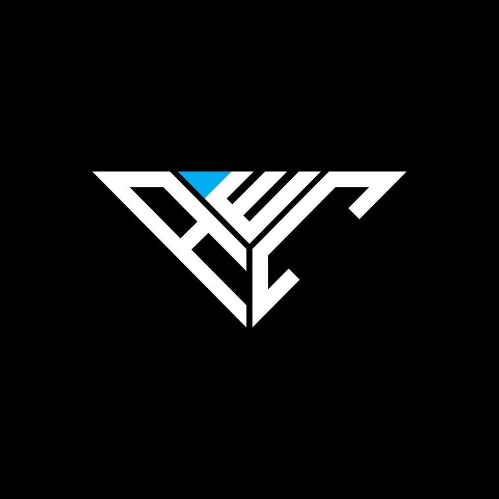 conception créative de logo de lettre awc avec graphique vectoriel, logo awc simple et moderne en forme de triangle. vecteur