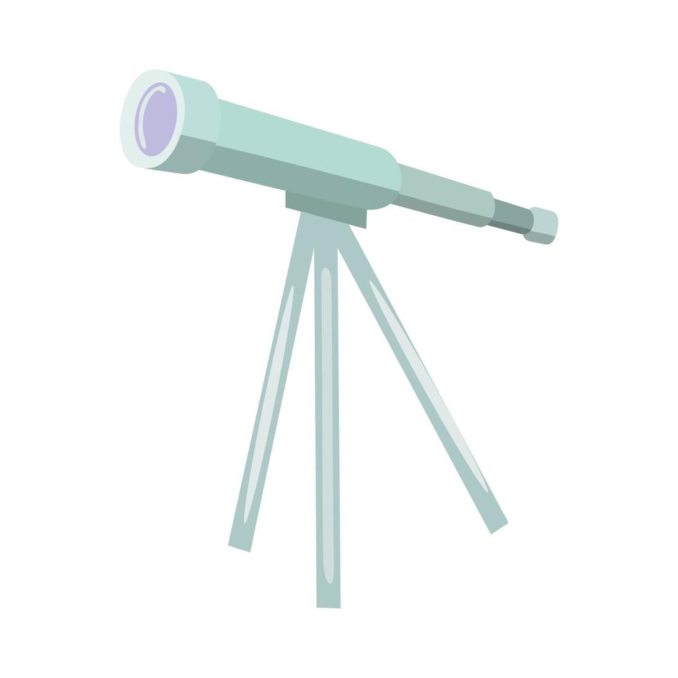 icône optique astronomique plate de couleur vectorielle avec illustration vectorielle plate de télescope isoler sur fond blanc vecteur