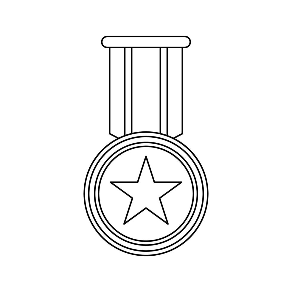 coloriage avec médaille pour les enfants vecteur