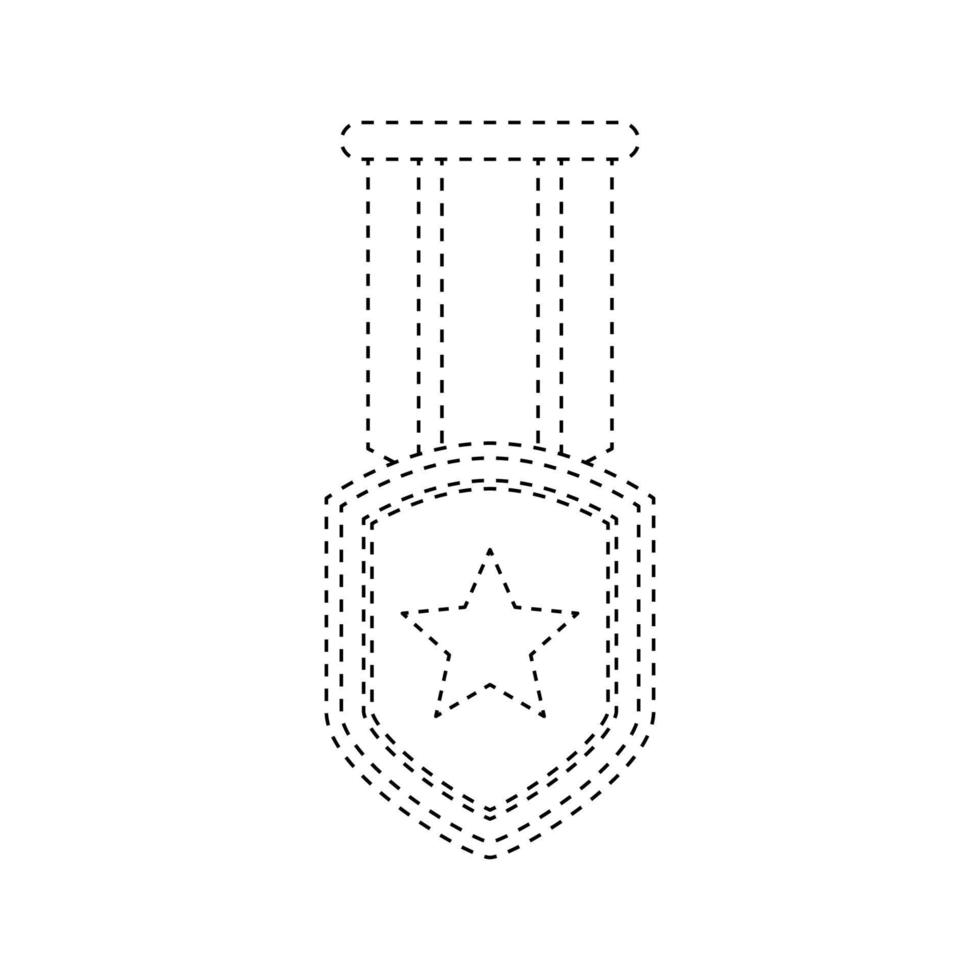 fiche de traçage des médailles pour les enfants vecteur