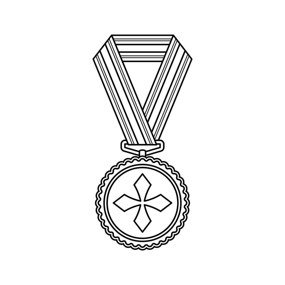 coloriage avec médaille pour les enfants vecteur