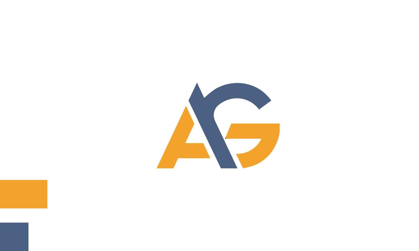 alphabet lettres initiales monogramme logo ag, ga, a et g vecteur