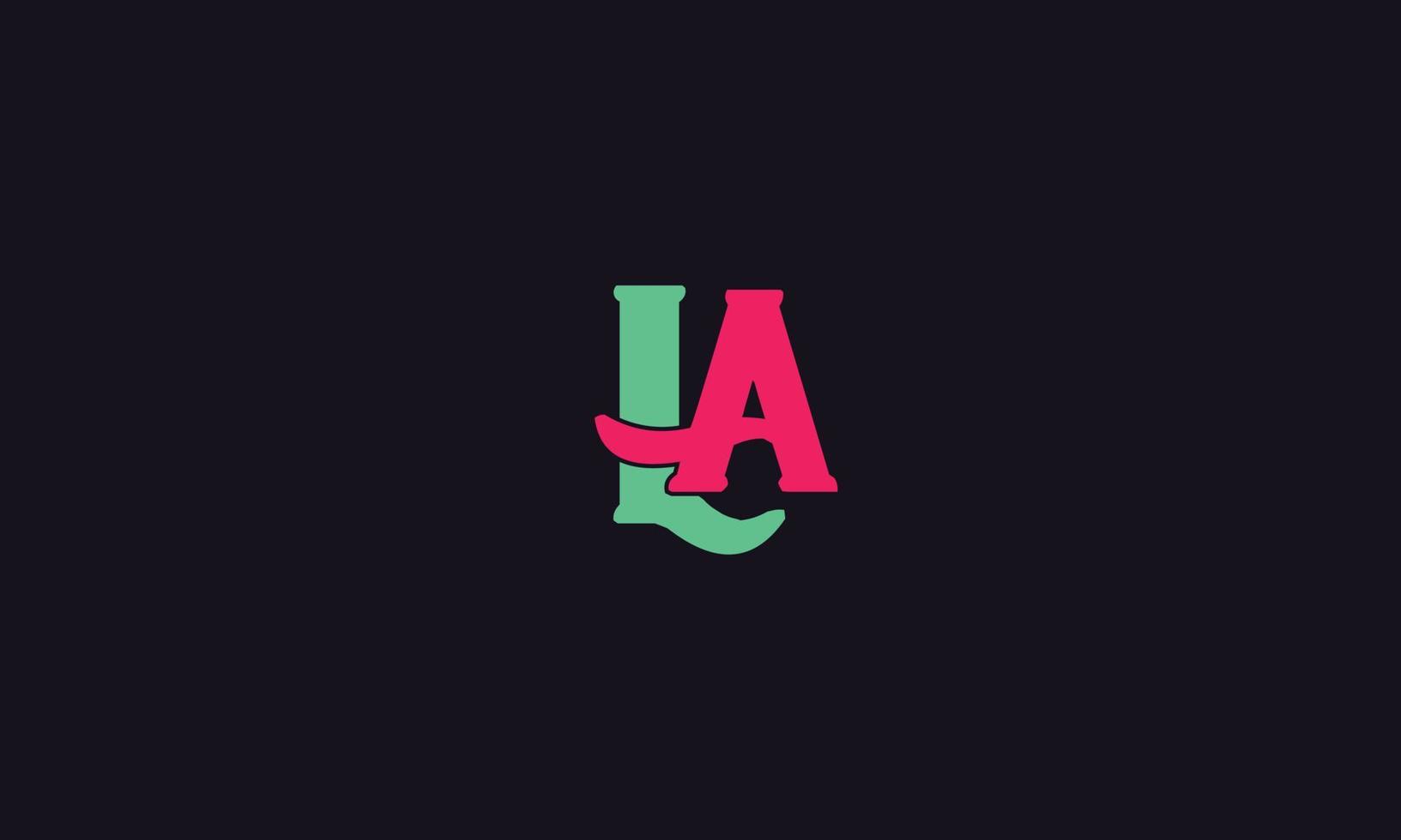 alphabet lettres initiales monogramme logo la, al, l et a vecteur