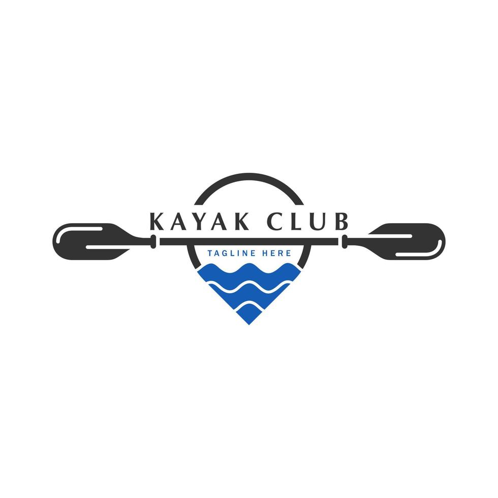 création de logo de site de sports de kayak vecteur