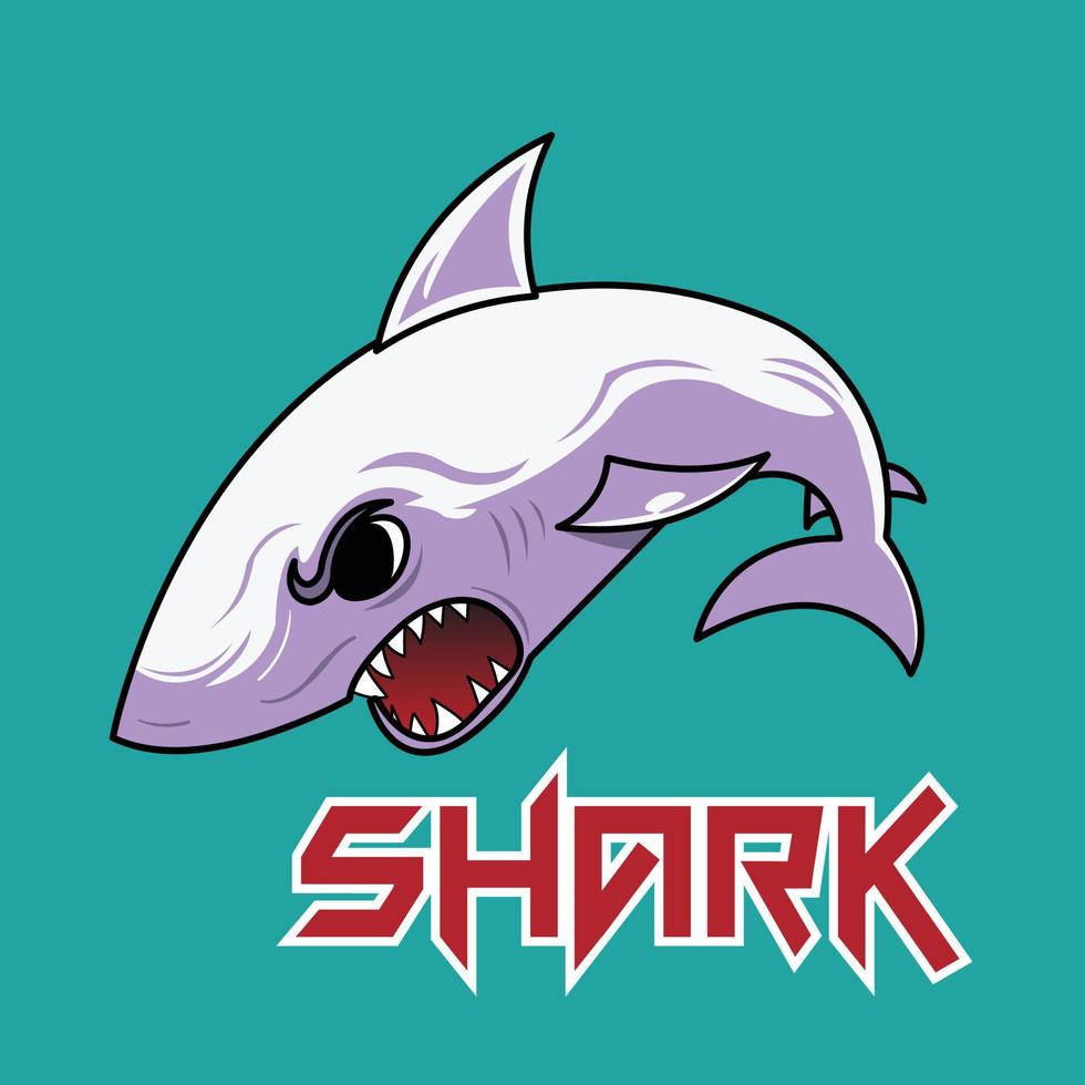 logo de requin en colère vecteur