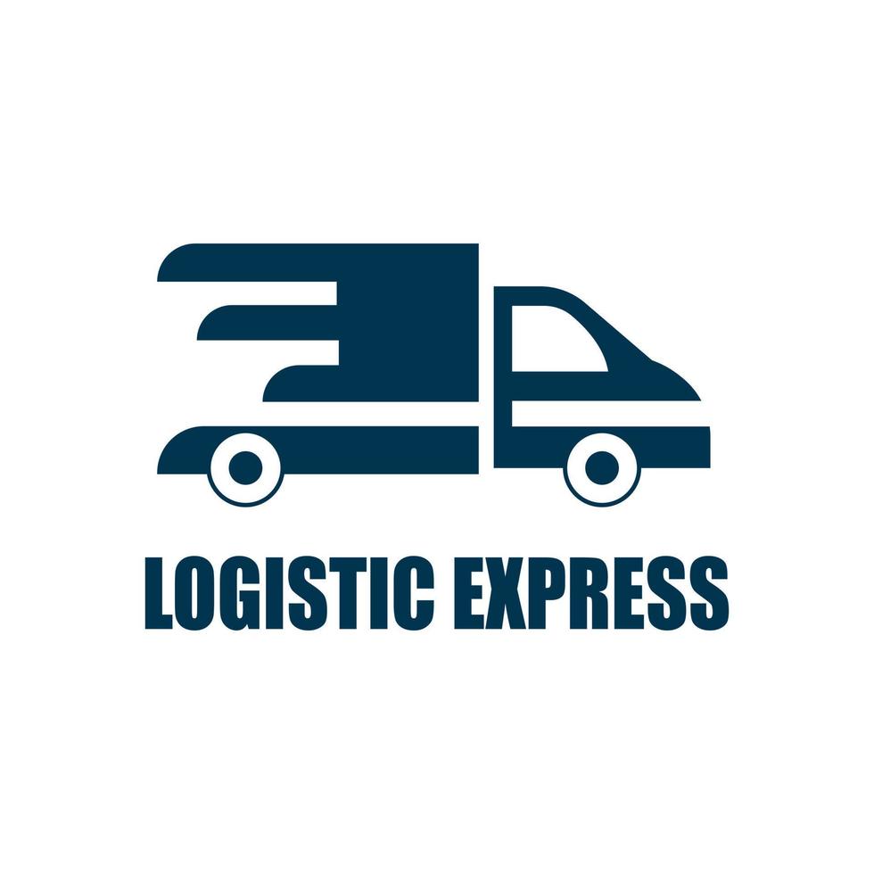 logo de conception d'illustration de voiture de livraison logistique rapide, icône, symbole de voiture simple express, modèle vecteur