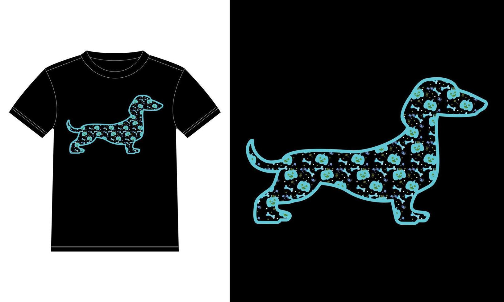 cadeau drôle de chien teckel pour halloween t-shirt vecteur