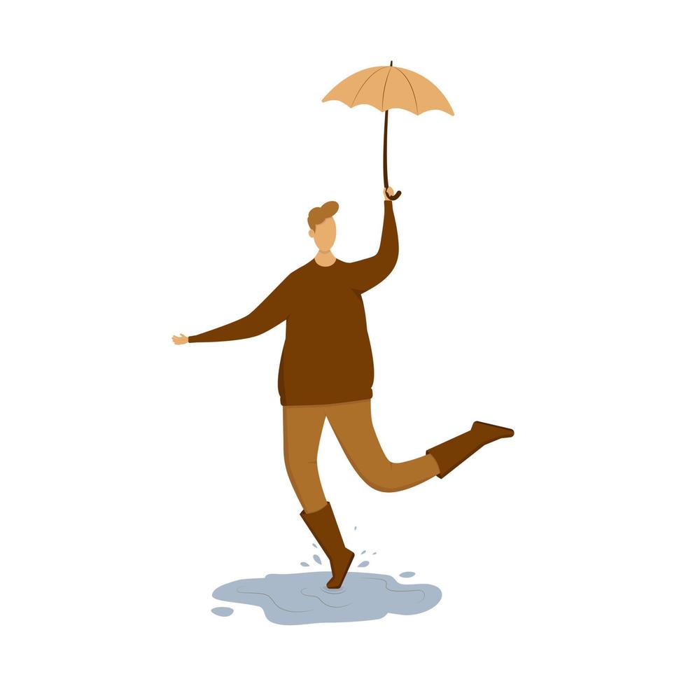 un danseur avec un parapluie est isolé sur fond blanc. illustration vectorielle vecteur