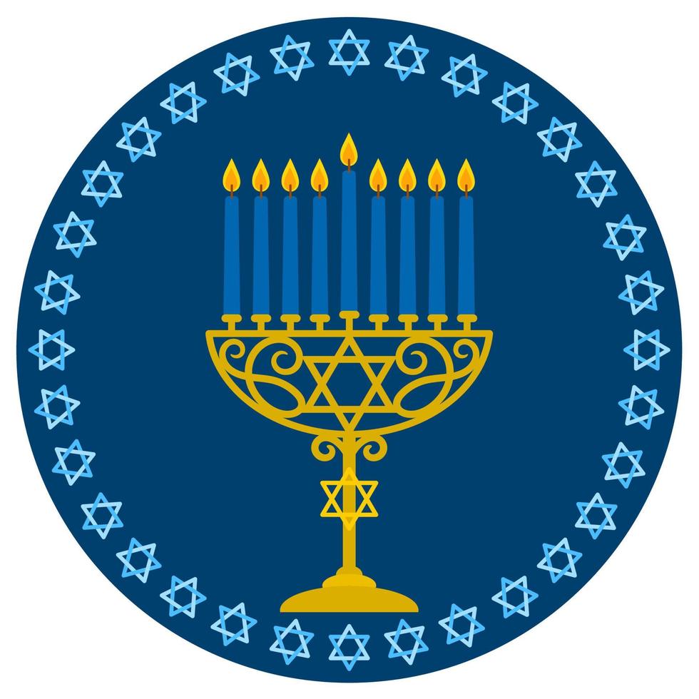 bonne illustration de hanukkah de la menorah avec des bougies. vecteur
