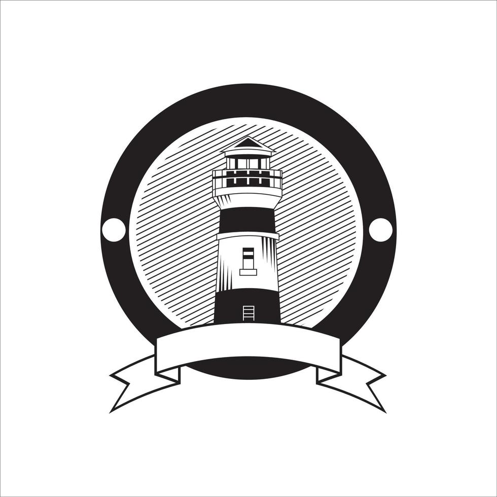 modèle de conception de logo de phare. vecteur