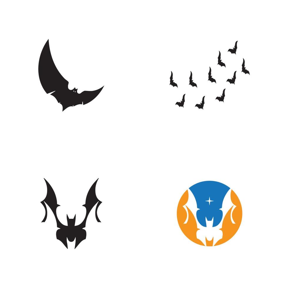 icône d'éléments de concept de vol ailes ouvertes chauve-souris vecteur
