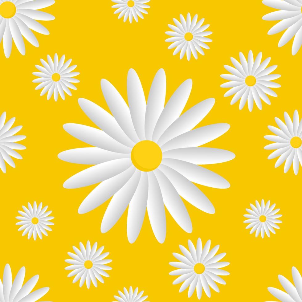illustration graphique vectoriel de fond de motif floral blanc et jaune
