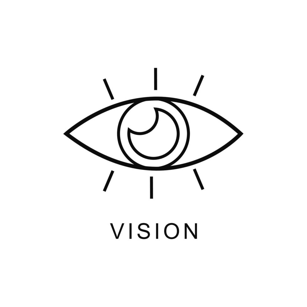 icône de ligne de vision sur fond blanc. illustration vectorielle. vecteur