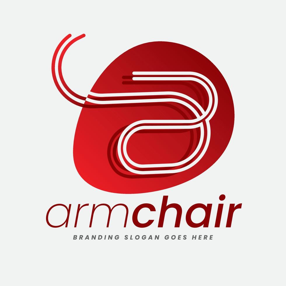 fauteuil logo de meubles de maison modernes vecteur