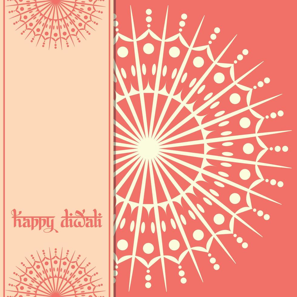 joyeux diwali illustration vectorielle de style art mandala indien ornemental vecteur