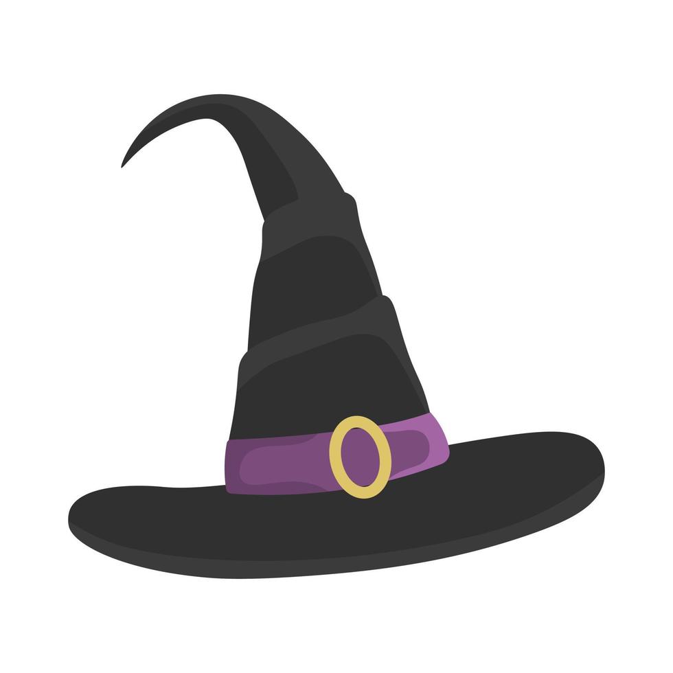 chapeau de sorcière pour la conception d'halloween dans un style de dessin animé mignon. vecteur