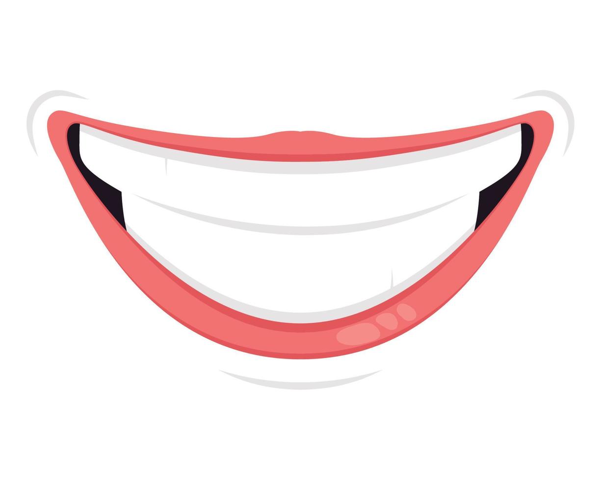 bouche heureuse emoji souriant vecteur