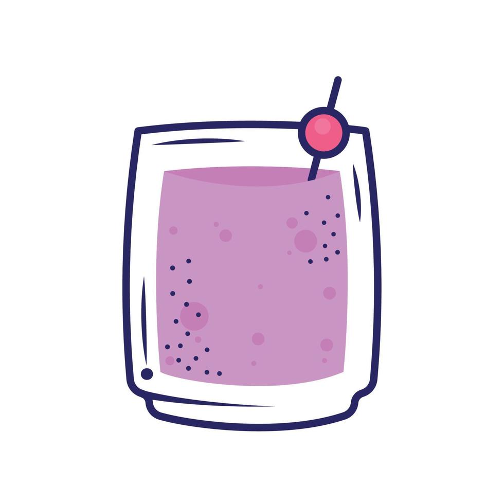 verre à cocktail tropical lilas vecteur