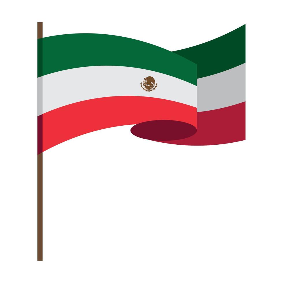 drapeau mexicain en poteau vecteur